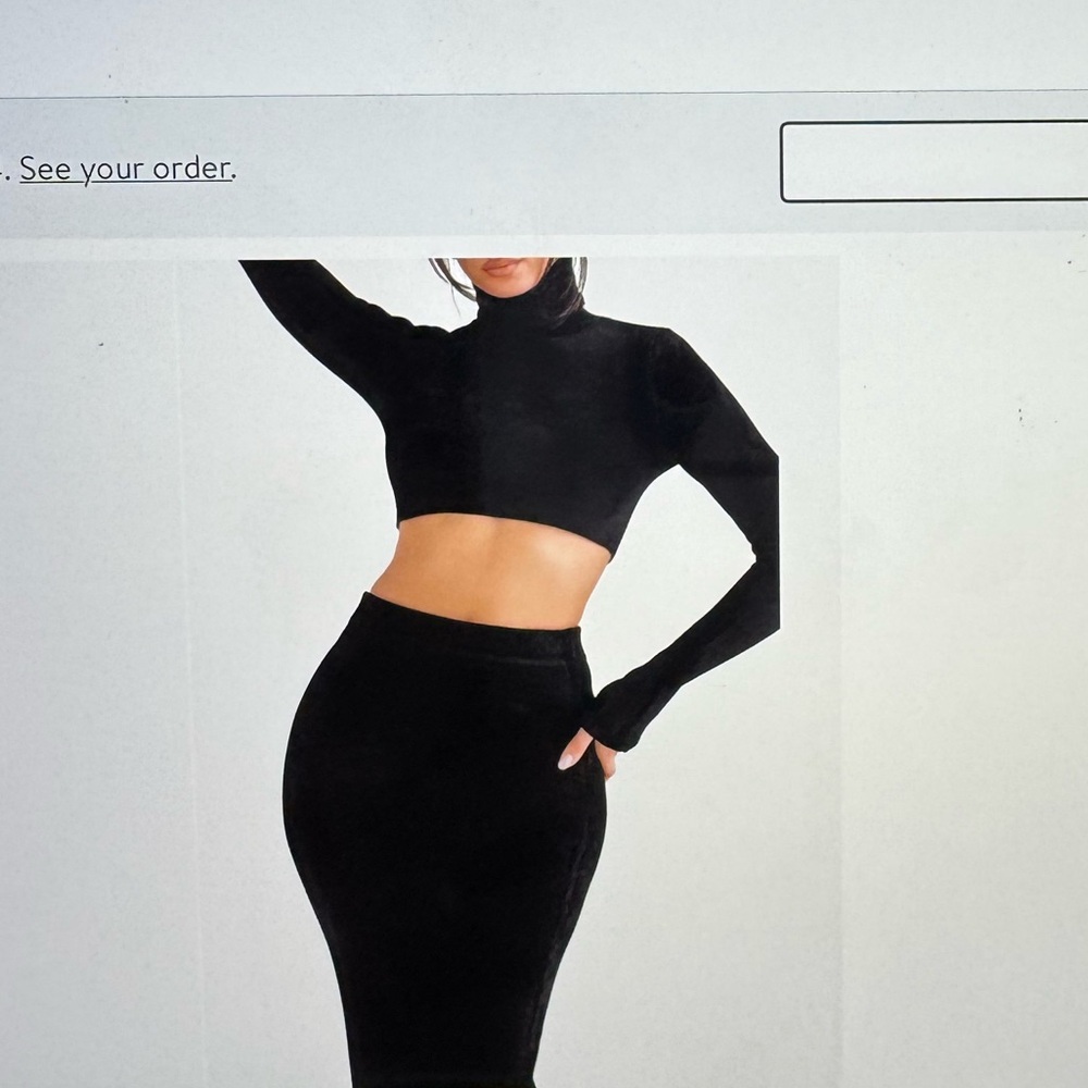 House of CB chenille turtleneck crop sweater